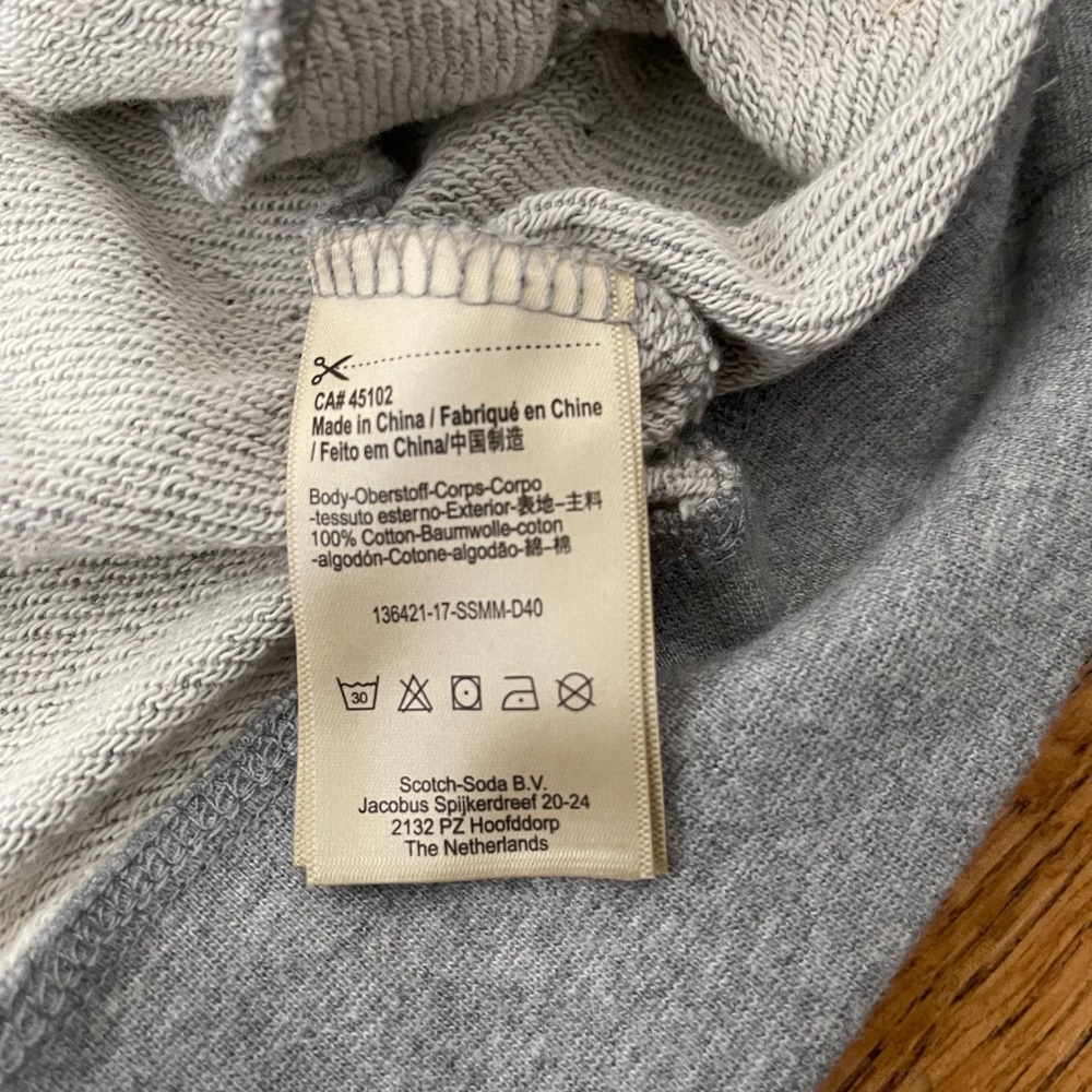 Scotch & Soda Amsterdam Couture Distressed Hoodie Gray Sz M - Picture 7 of 9